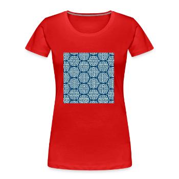 Chinese pattern - Women's Premium Organic T-Shirt - red - Front - Mia (176cm)