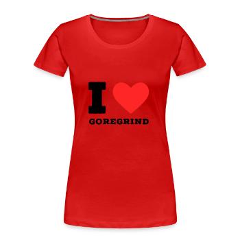 I love goregrind - Women's Premium Organic T-Shirt - red - Front - Mia (176cm)