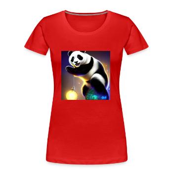 A panda for every heart - Women's Premium Organic T-Shirt - red - Front - Mia (176cm)