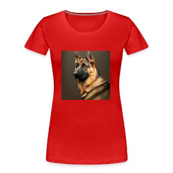 German Shepherd love - Women's Premium Organic T-Shirt - red - Front - Mia (176cm)