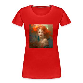 Porträt einer rothaarigen Frau - Frauen Premium Bio T-Shirt - Rot - Vorne - Mia (176cm)