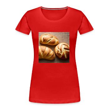 Porträt eines knusprigen Brotes - Frauen Premium Bio T-Shirt - Rot - Vorne - Mia (176cm)
