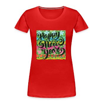 Frohes neues Jahr! - Frauen Premium Bio T-Shirt - Rot - Vorne - Mia (176cm)