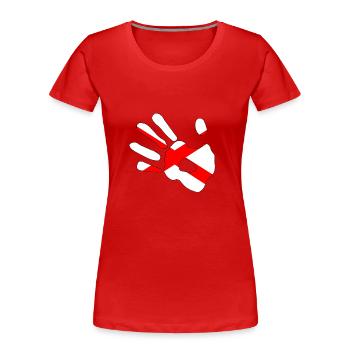 St Patricks Flag Hand Print Silhouette - Women's Premium Organic T-Shirt - red - Front - Mia (176cm)