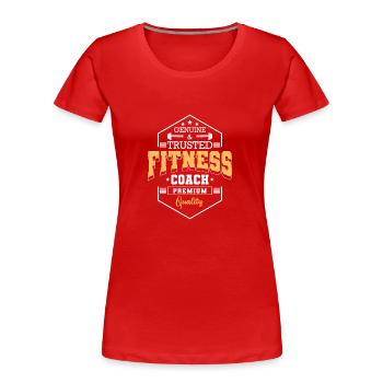 Fitnessstudio Trainer Bodybuilding Job - Frauen Premium Bio T-Shirt - Rot - Vorne - Mia (176cm)