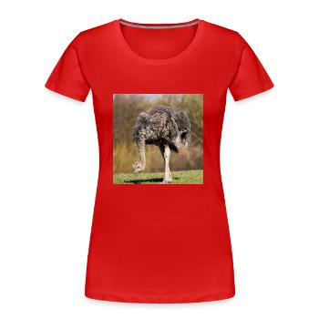 Afrikanischer Strauß - Frauen Premium Bio T-Shirt - Rot - Vorne - Mia (176cm)