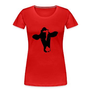 Rind 7 - Frauen Premium Bio T-Shirt - Rot - Vorne - Mia (176cm)