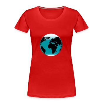 The Planet Earth - Women's Premium Organic T-Shirt - red - Front - Mia (176cm)