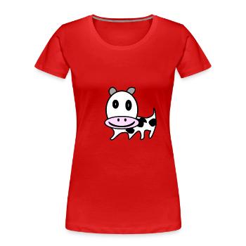COW - Women's Premium Organic T-Shirt - red - Front - Mia (176cm)