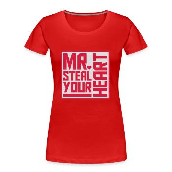 Monsieur vole votre cœur - T-shirt bio Premium Femme - rouge - Devant - Mia (176cm)