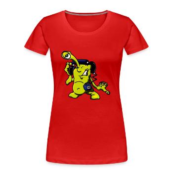 DJ extraterrestre - T-shirt bio Premium Femme - rouge - Devant - Mia (176cm)
