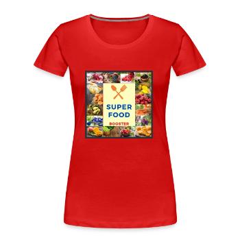 SUPER FOOD BOOSTER - T-shirt bio Premium Femme - rouge - Devant - Mia (176cm)