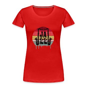 Jazz Musik Retro - Frauen Premium Bio T-Shirt - Rot - Vorne - Mia (176cm)