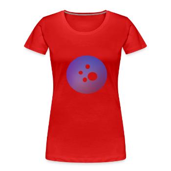 Galaxy button - Frauen Premium Bio T-Shirt - Rot - Vorne - Mia (176cm)