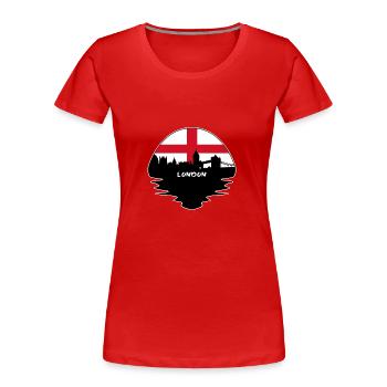 Londres Angleterre Drapeau Skyline Silhouette Travel - T-shirt bio Premium Femme - rouge - Devant - Mia (176cm)