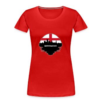 Birmingham Angleterre Drapeau Skyline Voyage Silhouette - T-shirt bio Premium Femme - rouge - Devant - Mia (176cm)