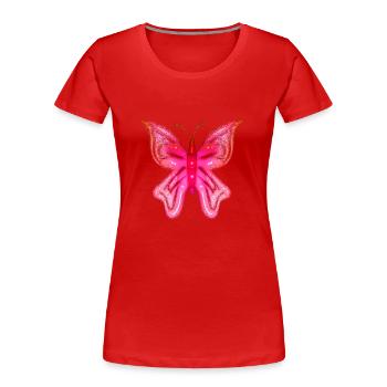 Butterfly pink symbol insect animal wings - Women's Premium Organic T-Shirt - red - Front - Mia (176cm)