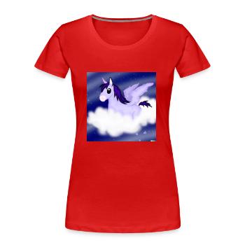 Licrone nuage 1 2048x2048 - T-shirt bio Premium Femme - rouge - Devant - Mia (176cm)