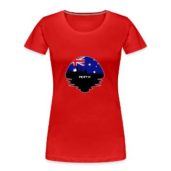 Perth Australien Flagge Skyline Silhouette Reisen - Frauen Premium Bio T-Shirt - Rot - Vorne - Mia (176cm)