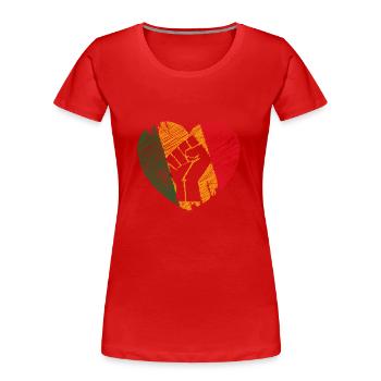 Black History Month - Frauen Premium Bio T-Shirt - Rot - Vorne - Mia (176cm)