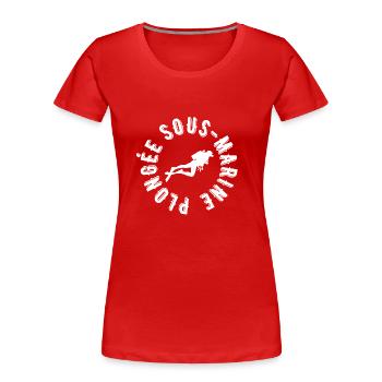 plongée sous marine - T-shirt bio Premium Femme - rouge - Devant - Mia (176cm)