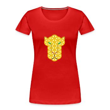 Großkatze des Lebens - Cl - Frauen Premium Bio T-Shirt - Rot - Vorne - Mia (176cm)