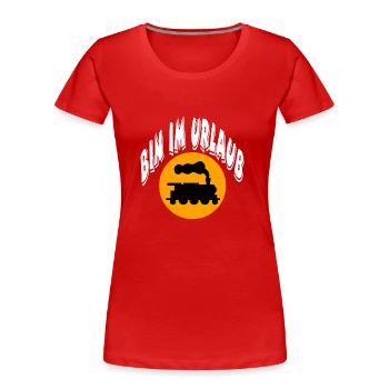Eisenbahn - Frauen Premium Bio T-Shirt - Rot - Vorne - Mia (176cm)