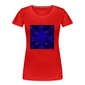 SUNNY ELECTRIC MANDALA - Women's Premium Organic T-Shirt - red - Front - Mia (176cm)