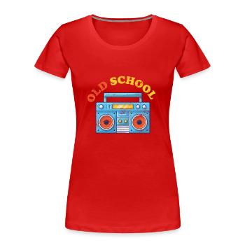 Ghettoblaster de la vieille école - T-shirt bio Premium Femme - rouge - Devant - Mia (176cm)