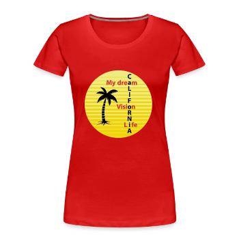 California - Frauen Premium Bio T-Shirt - Rot - Vorne - Mia (176cm)
