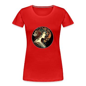 Mystischer Frauen-Jugendstil-Weg - Frauen Premium Bio T-Shirt - Rot - Vorne - Mia (176cm)