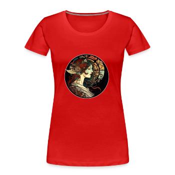 Mystischer Frauen-Jugendstil-Weg - Frauen Premium Bio T-Shirt - Rot - Vorne - Mia (176cm)