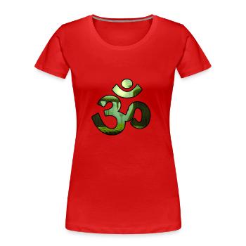 JUNGLE OM - Frauen Premium Bio T-Shirt - Rot - Vorne - Mia (176cm)