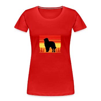 Karpaten Schäferhund Silhouette Retro Sonnenuntergang - Frauen Premium Bio T-Shirt - Rot - Vorne - Mia (176cm)