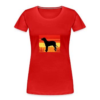Grand Anglo Francais Blanc Et Noir Dog Lover - T-shirt bio Premium Femme - rouge - Devant - Mia (176cm)