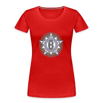 Stars with letter B. Your word - your thought - Women's Premium Organic T-Shirt - red - Front - Mia (176cm)