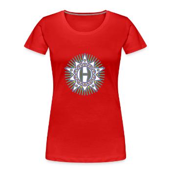 Stars with the letter H. Your word - your thought - Women's Premium Organic T-Shirt - red - Front - Mia (176cm)