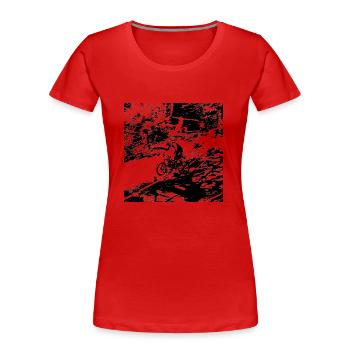 MTB MTB Abfahrt - Frauen Premium Bio T-Shirt - Rot - Vorne - Mia (176cm)