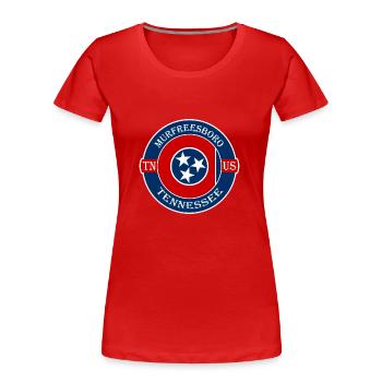 Murfreesboro Tennessee Flagge USA Souvenir Abzeichen - Frauen Premium Bio T-Shirt - Rot - Vorne - Mia (176cm)