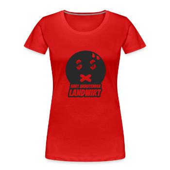 Hart arbeitender Landwirt - Frauen Premium Bio T-Shirt - Rot - Vorne - Mia (176cm)