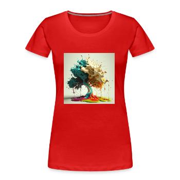 Schmelzwelle - Frauen Premium Bio T-Shirt - Rot - Vorne - Mia (176cm)