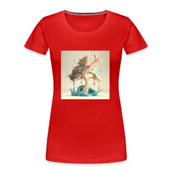 Schmelzwelle - Frauen Premium Bio T-Shirt - Rot - Vorne - Mia (176cm)