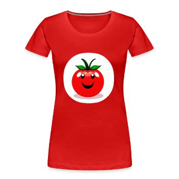 Tomato Comic Tomato Sweet Cartoon 18 - Women's Premium Organic T-Shirt - red - Front - Mia (176cm)