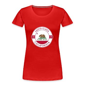 Santa Clara California Flagge USA Souvenir Abzeichen - Frauen Premium Bio T-Shirt - Rot - Vorne - Mia (176cm)