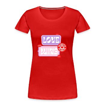 love wins - T-shirt bio Premium Femme - rouge - Devant - Mia (176cm)