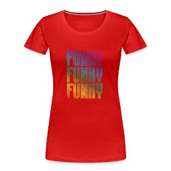 Funky Vintage - Frauen Premium Bio T-Shirt - Rot - Vorne - Mia (176cm)