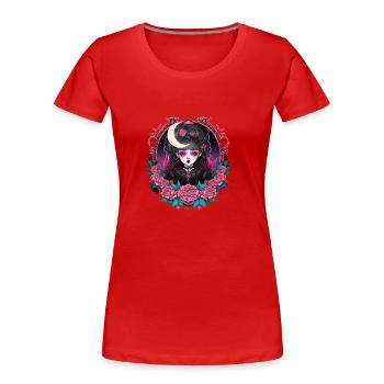 Viktorianische Gothic-Dame - Frauen Premium Bio T-Shirt - Rot - Vorne - Mia (176cm)