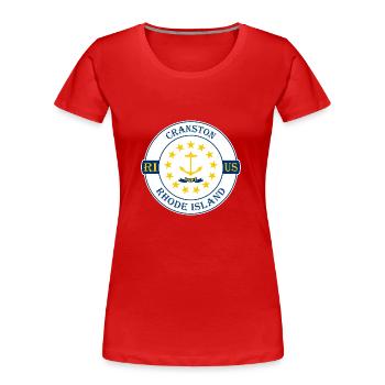 Cranston Rhode Island Flagge USA Souvenir Abzeichen - Frauen Premium Bio T-Shirt - Rot - Vorne - Mia (176cm)