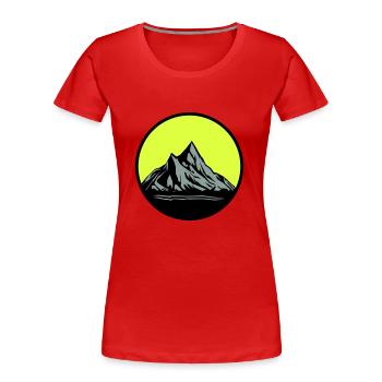 Mountains - Frauen Premium Bio T-Shirt - Rot - Vorne - Mia (176cm)