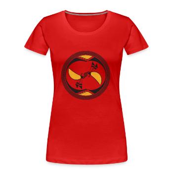 Butterfly - Women's Premium Organic T-Shirt - red - Front - Mia (176cm)